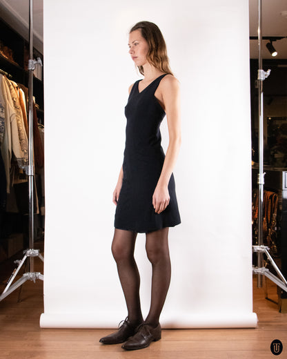 90's Chanel Wool Dress with Silk Lining XS