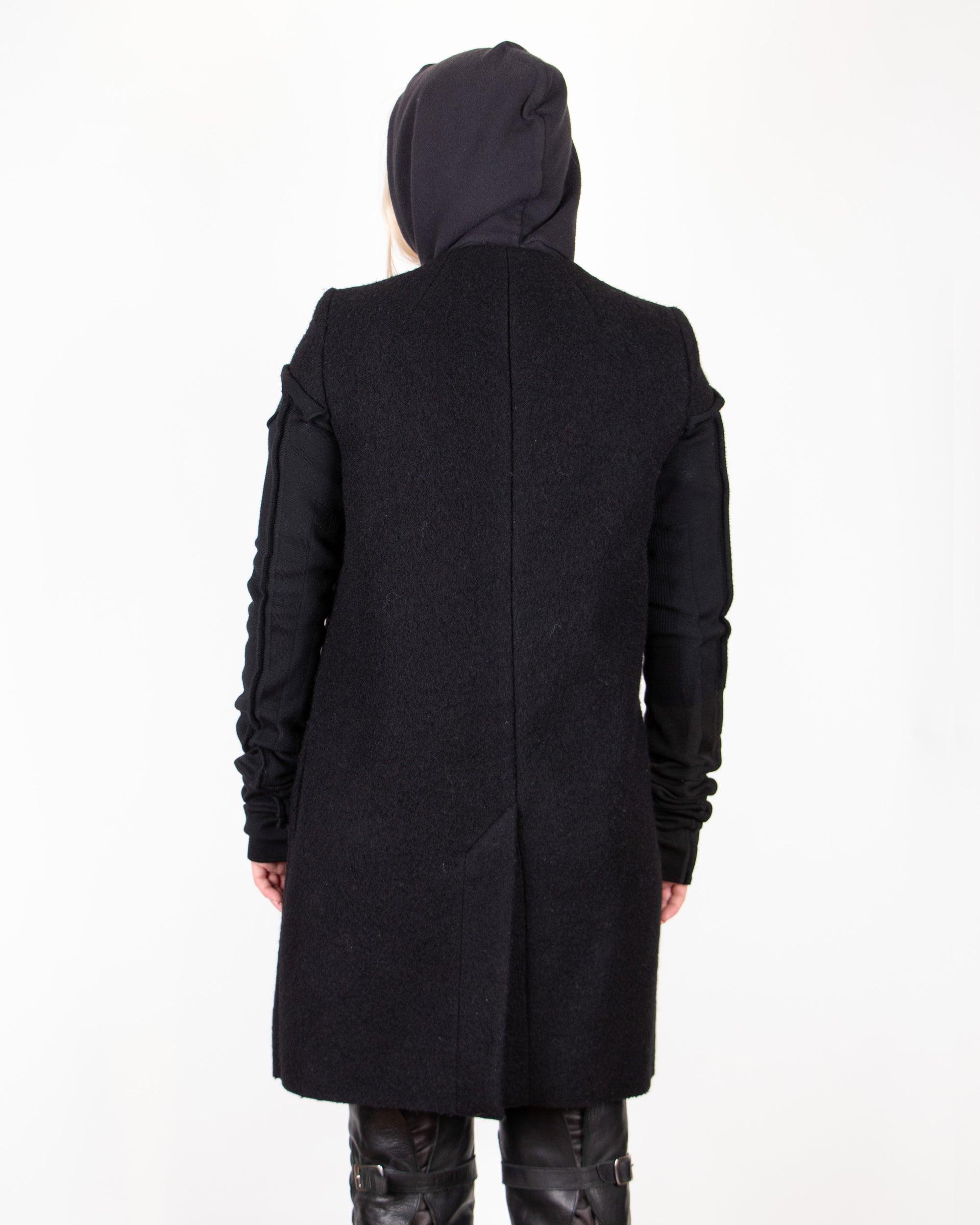 2000s Rick Owens Black Wool Coat M