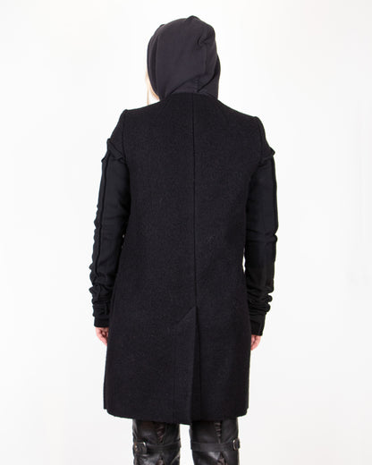 2000s Rick Owens Black Wool Coat M