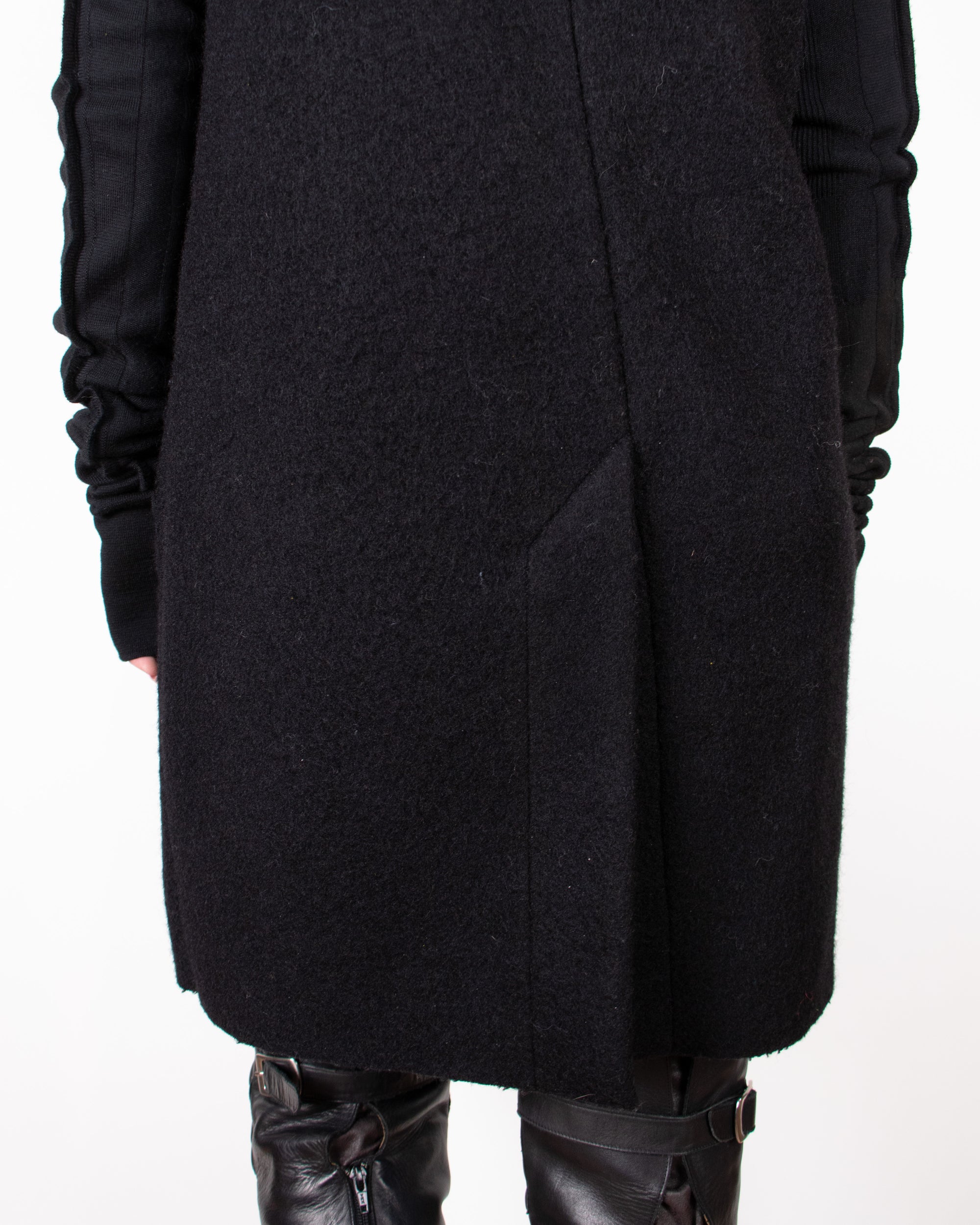 2000s Rick Owens Black Wool Coat M