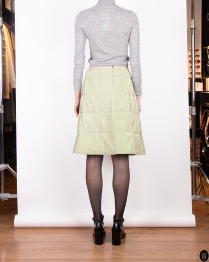 00's Chanel Quilted Irridescent Skirt S