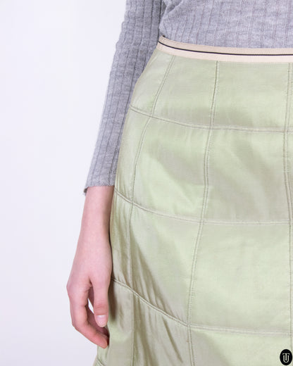 00's Chanel Quilted Irridescent Skirt S