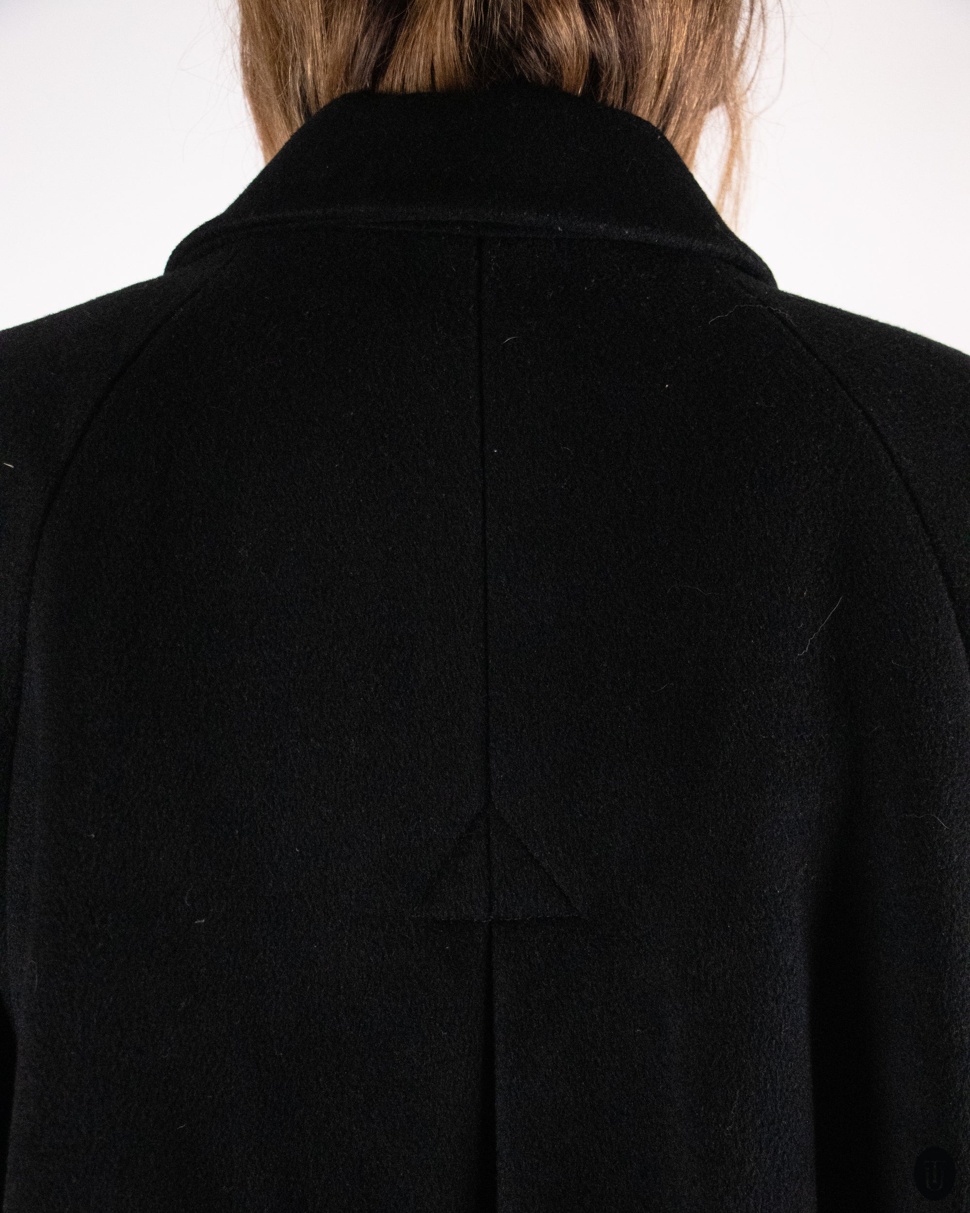 80's Christian Dior Black Wool and Cashmere Coat M