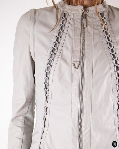 00's Gray Gucci Leather Jacket M
