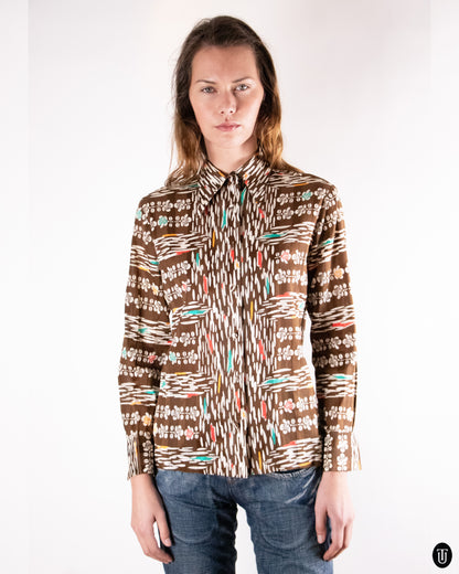 70's Lanvin Printed Cotton Shirt S