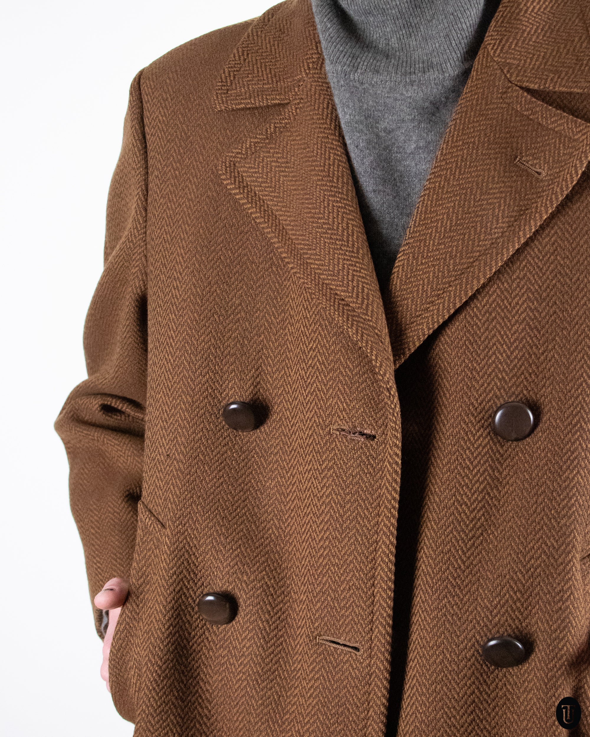 70's Acquascotum Wool Coat L