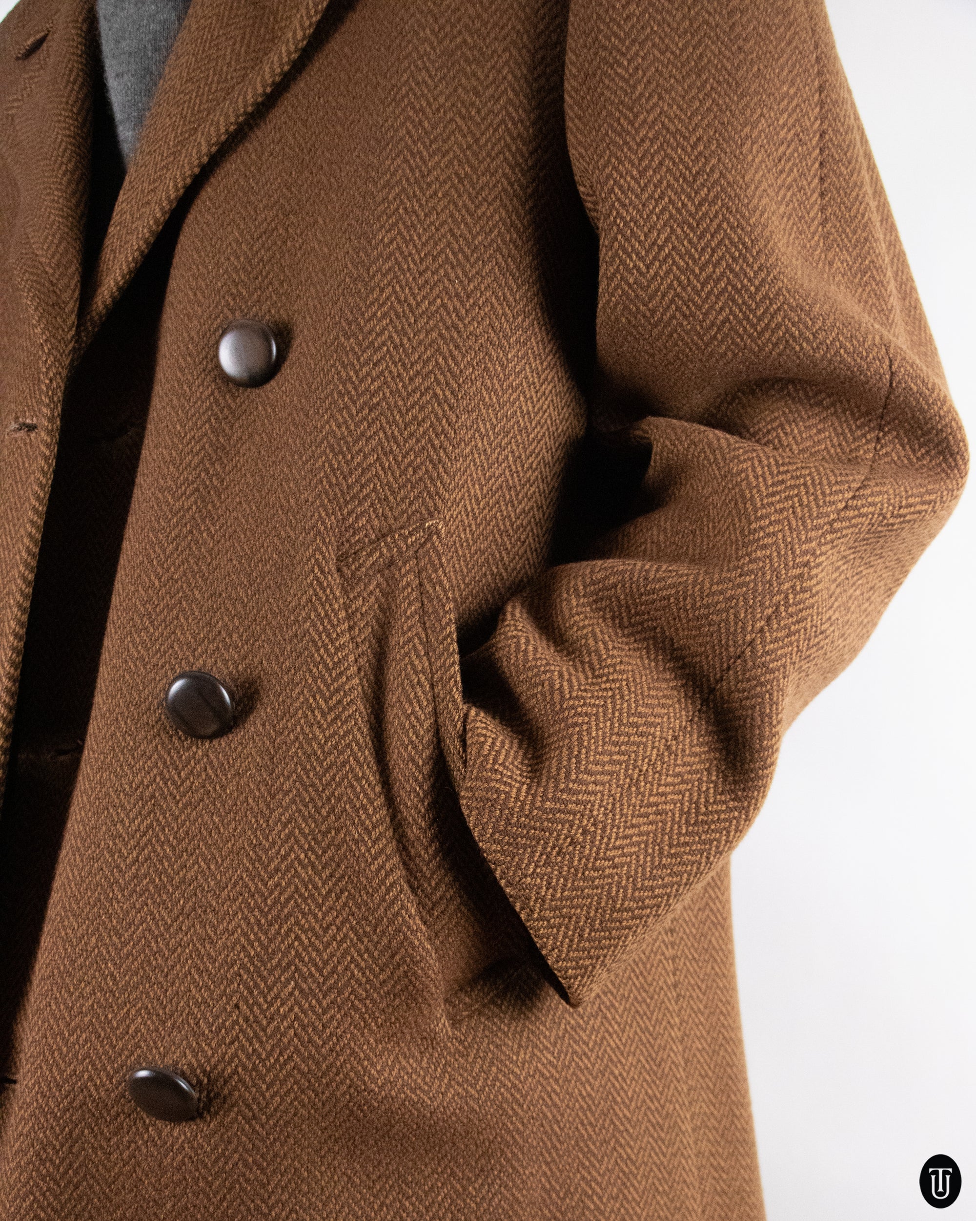 70's Acquascotum Wool Coat L