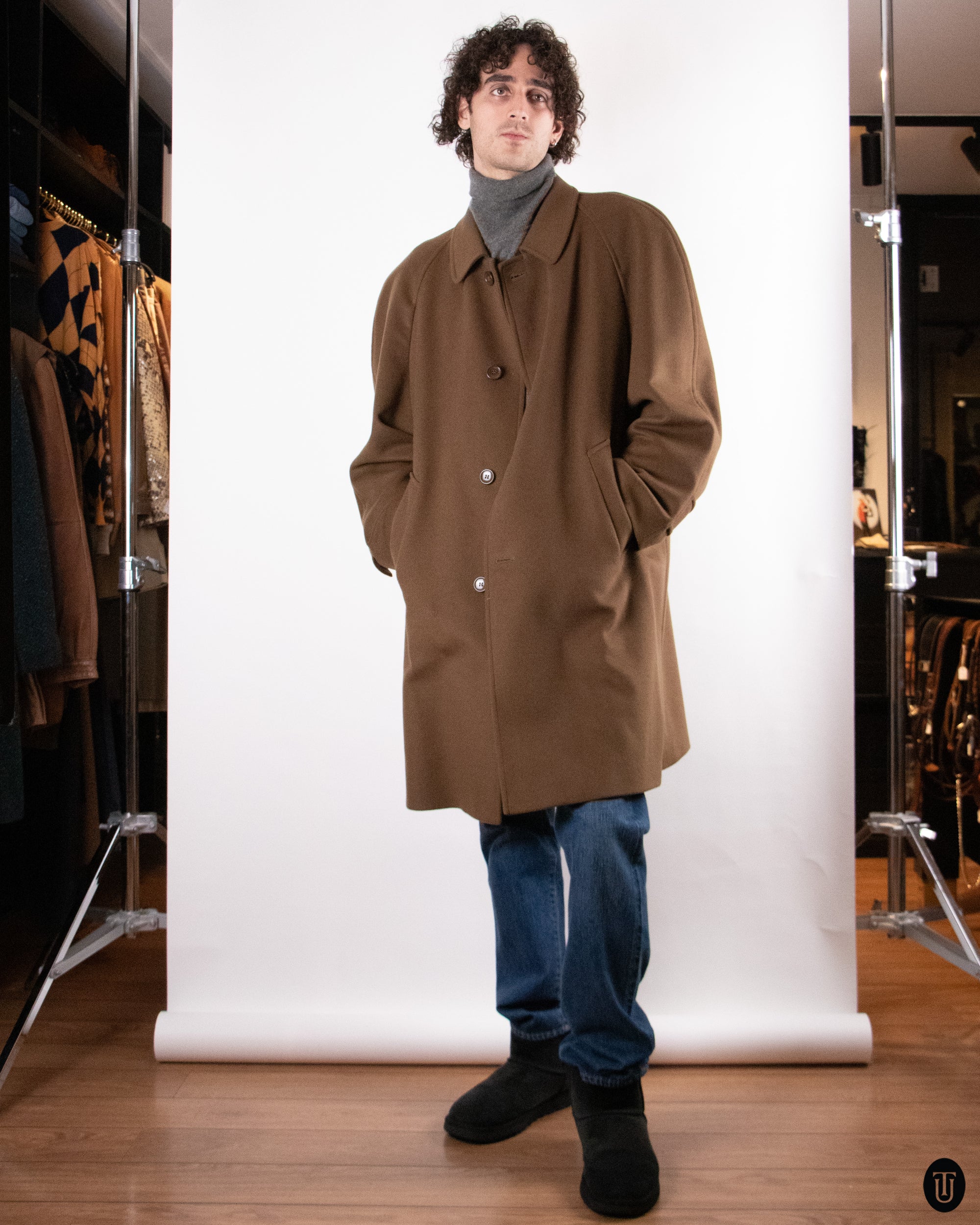70's Italian Wool Coat L