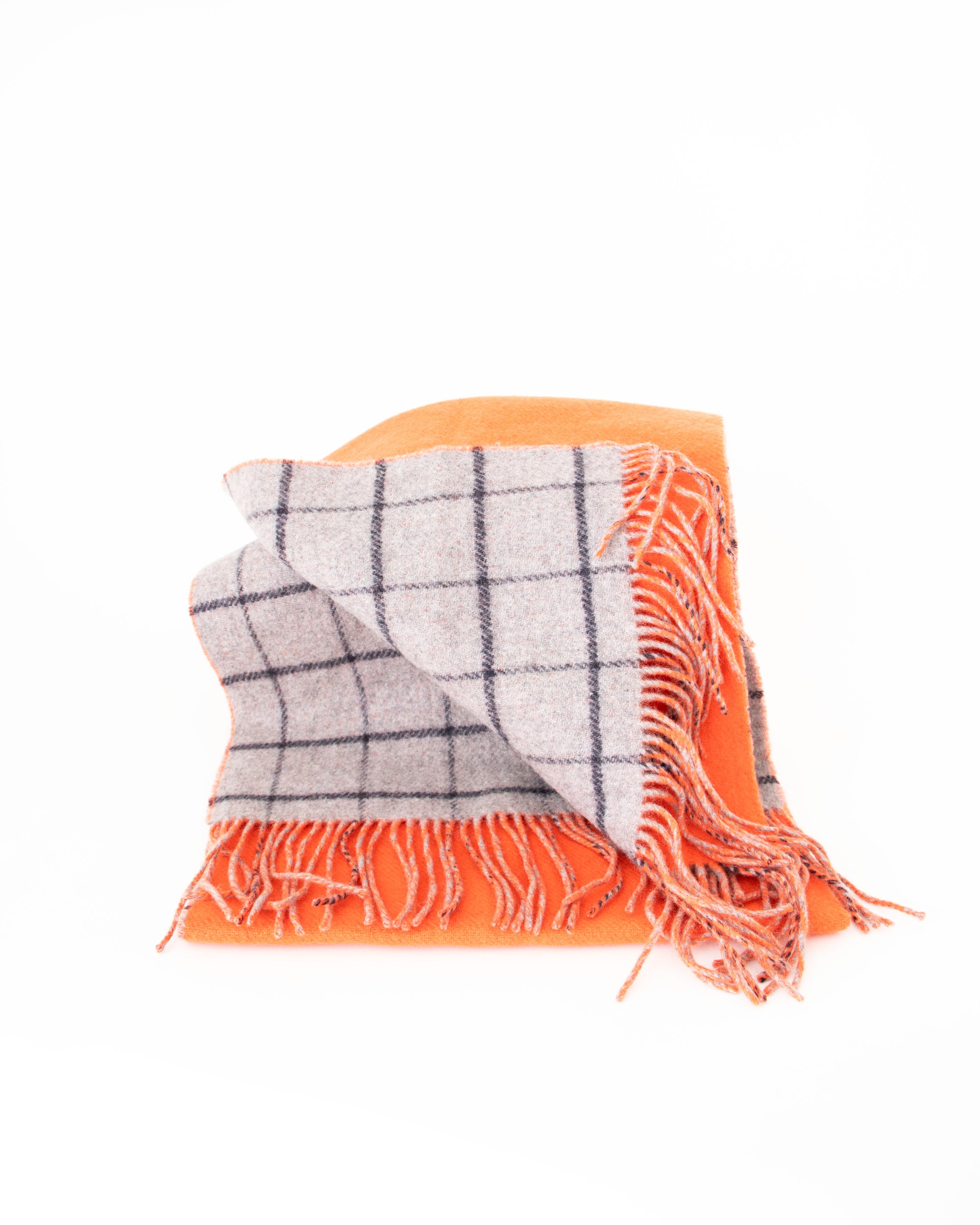 2000s Vivienne Westwood Wool Orange and Tartan Scarf