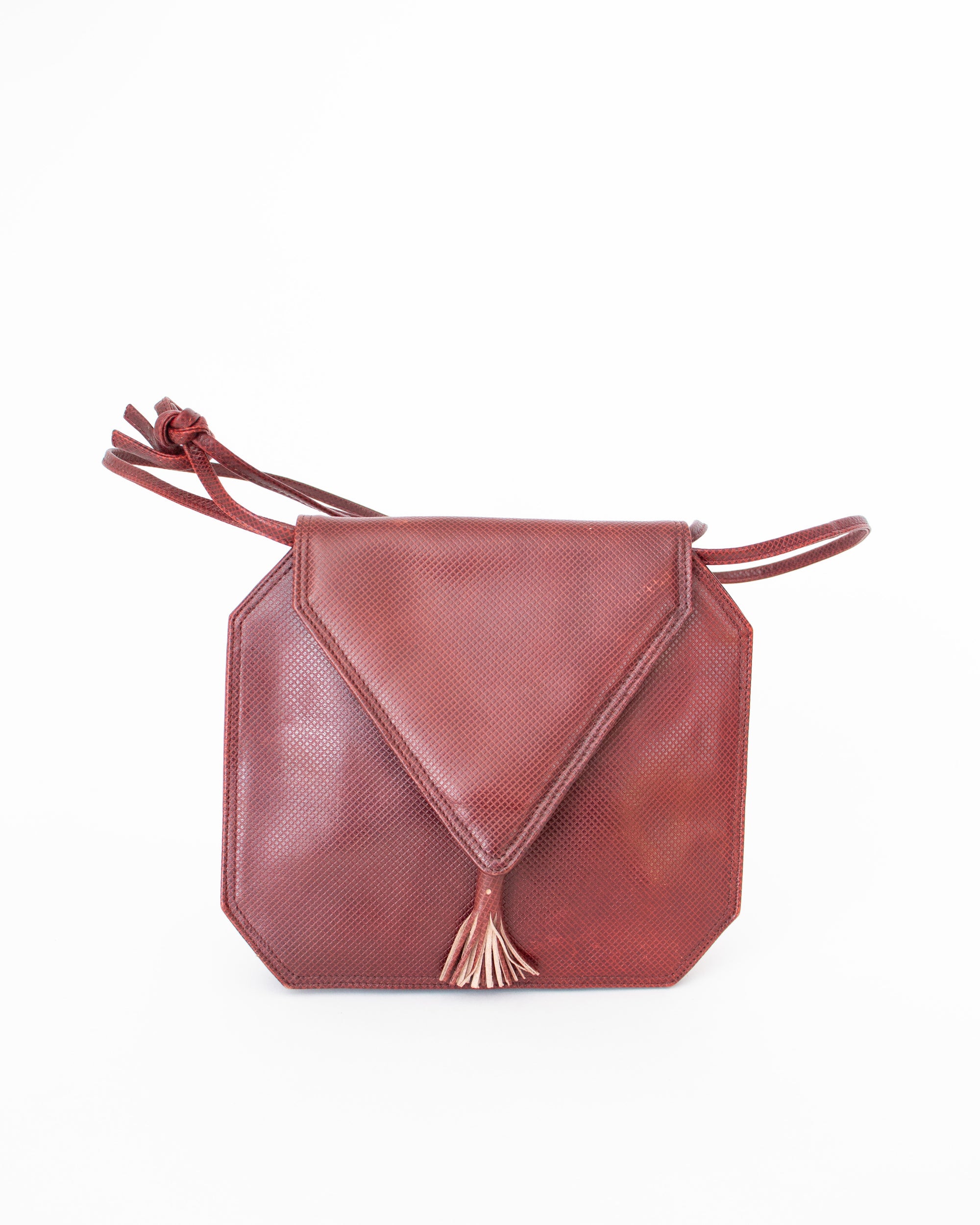 80s Bottega Veneta Maroon Leather Handbag