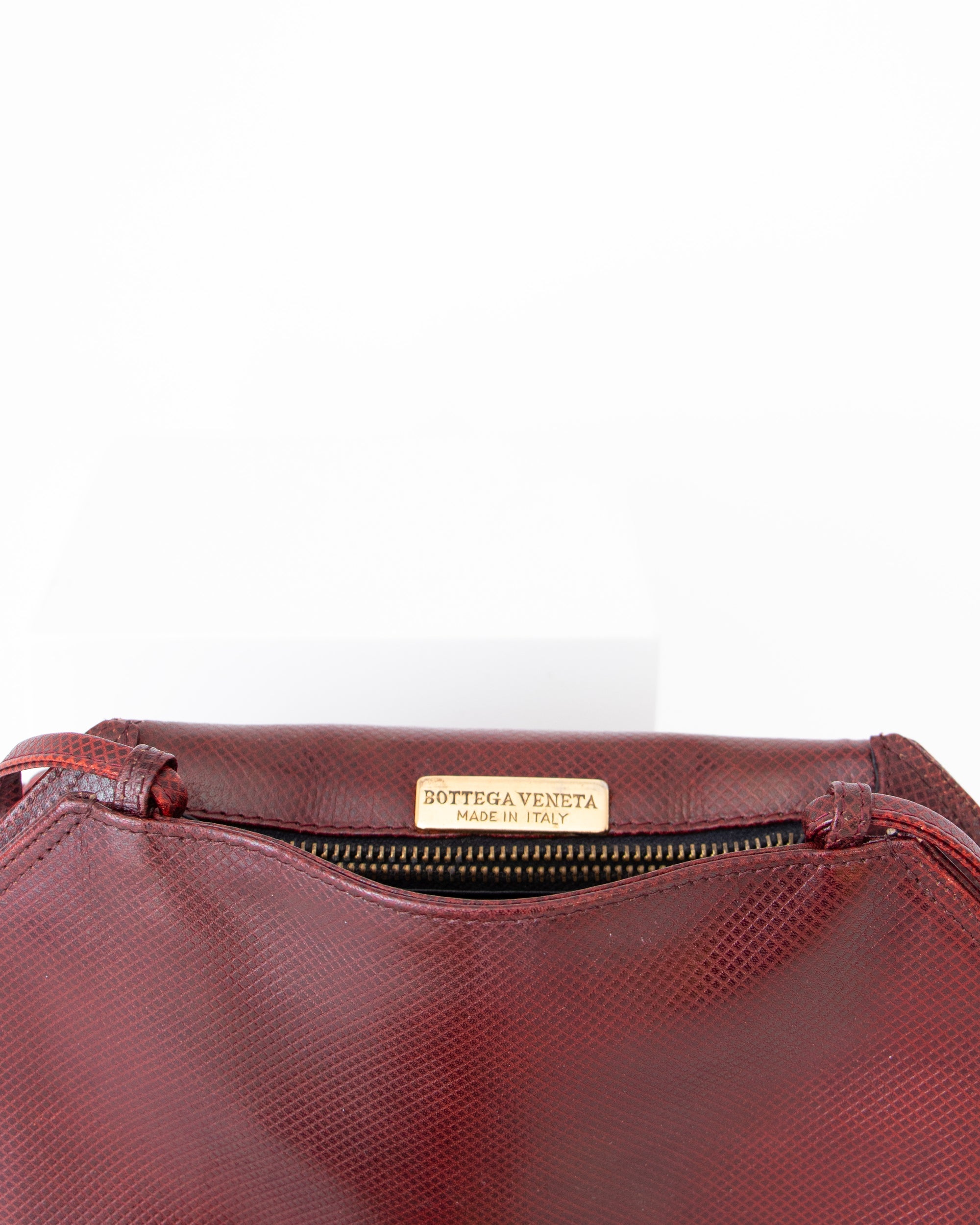 80s Bottega Veneta Maroon Leather Handbag