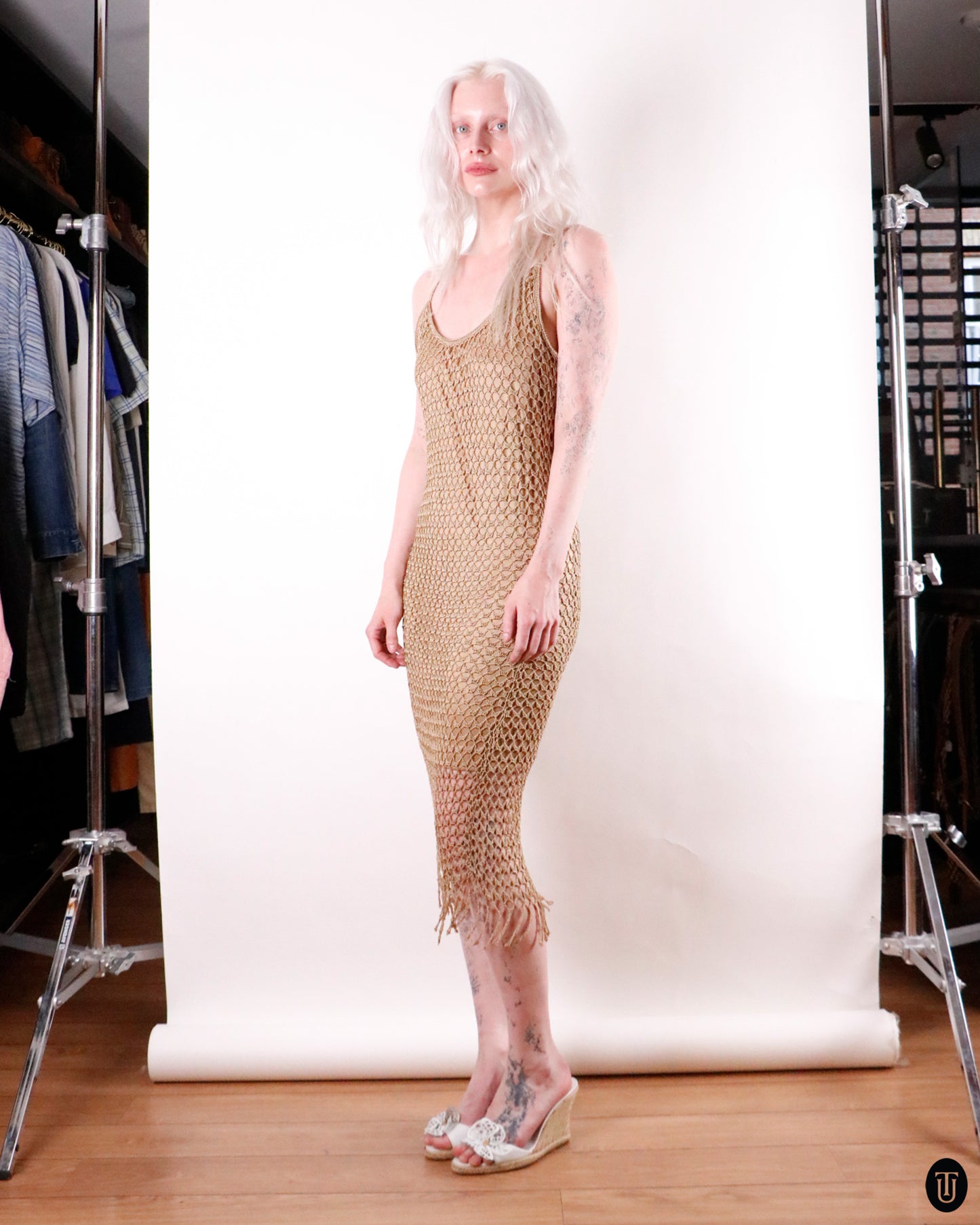 90's Mesh Summer Midi Dress S