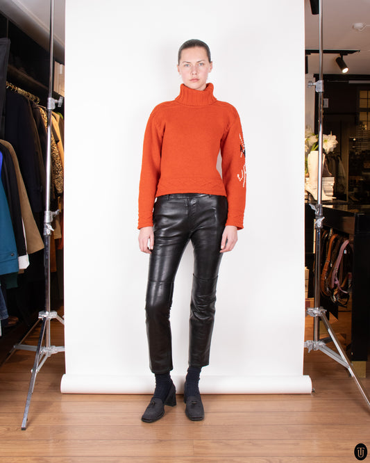 90's Yves Saint Laurent Rive Gauche Leather Pants S