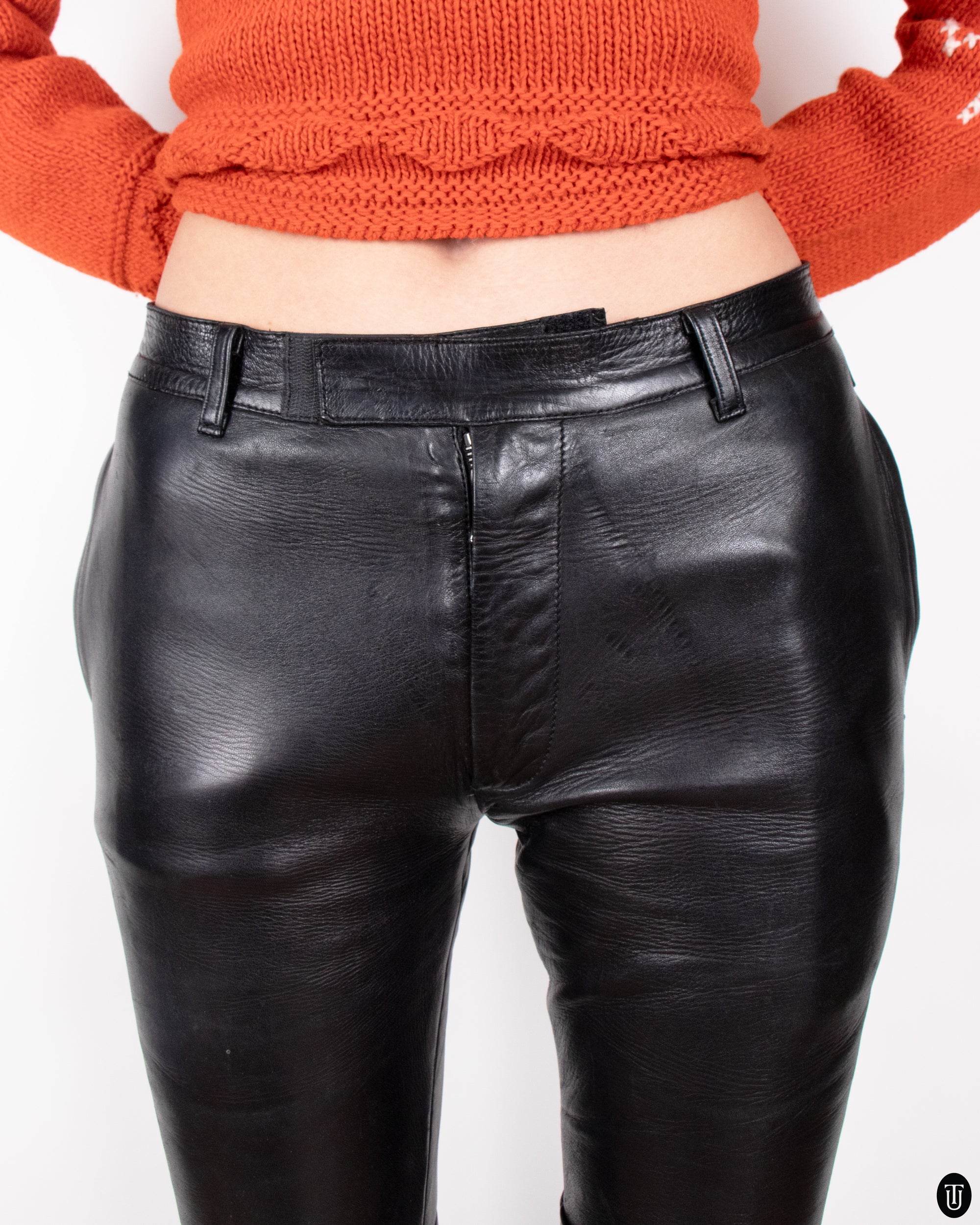 90s Yves Saint Laurent Rive Gauche Leather Pants S