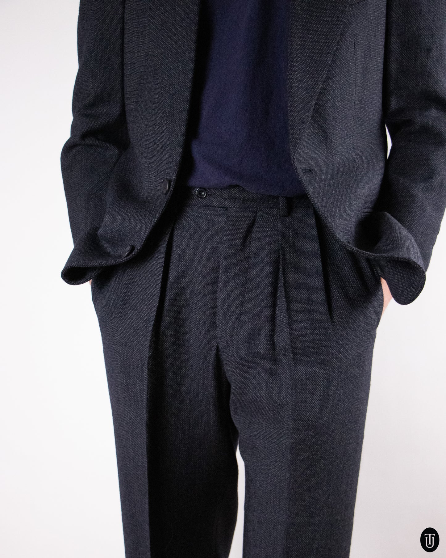 90's Giorgio Armani Black Label Wool Blend Suit L