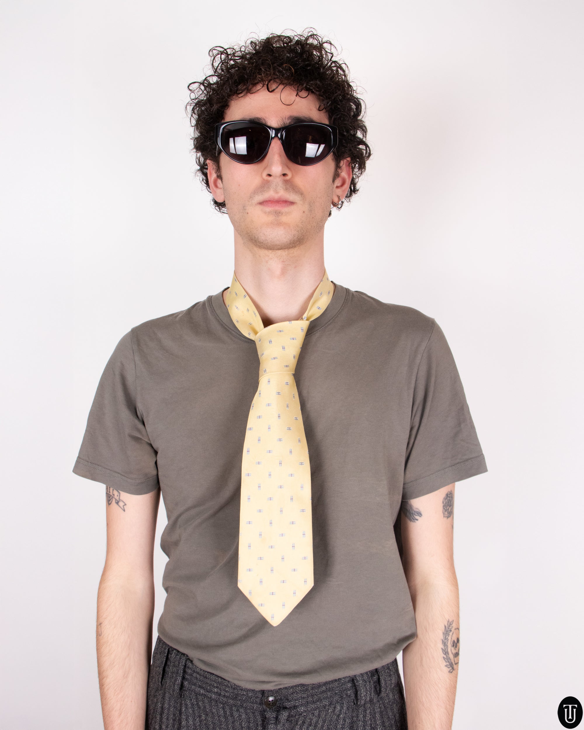 90s Hermés Yellow Silk Tie