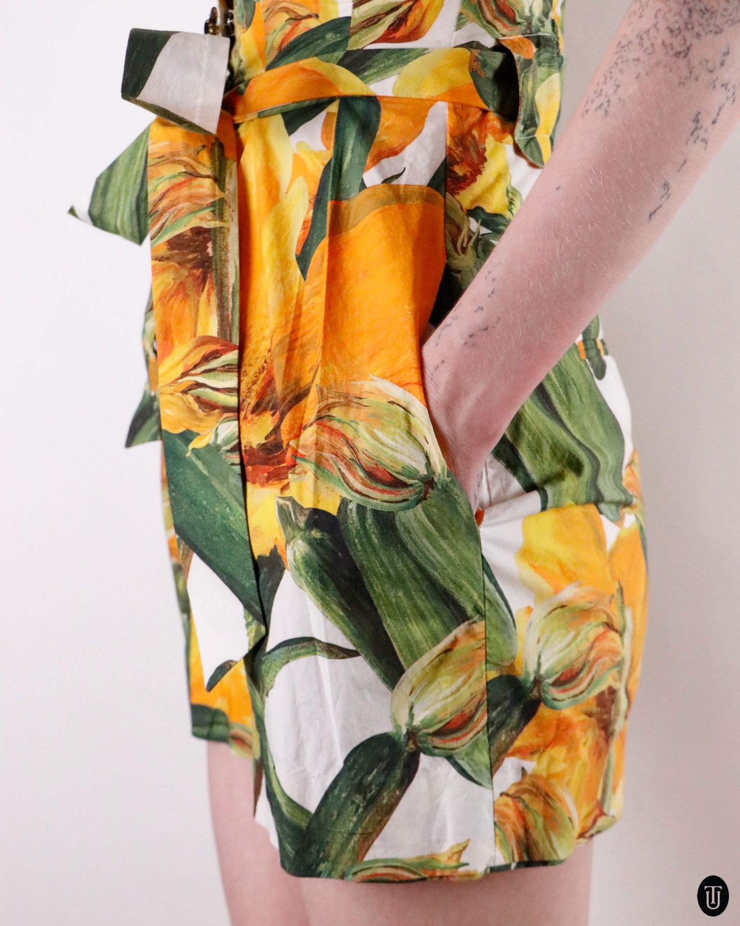 SS12 Dolce & Gabbana Zucchini Flower Print Jumpsuit S