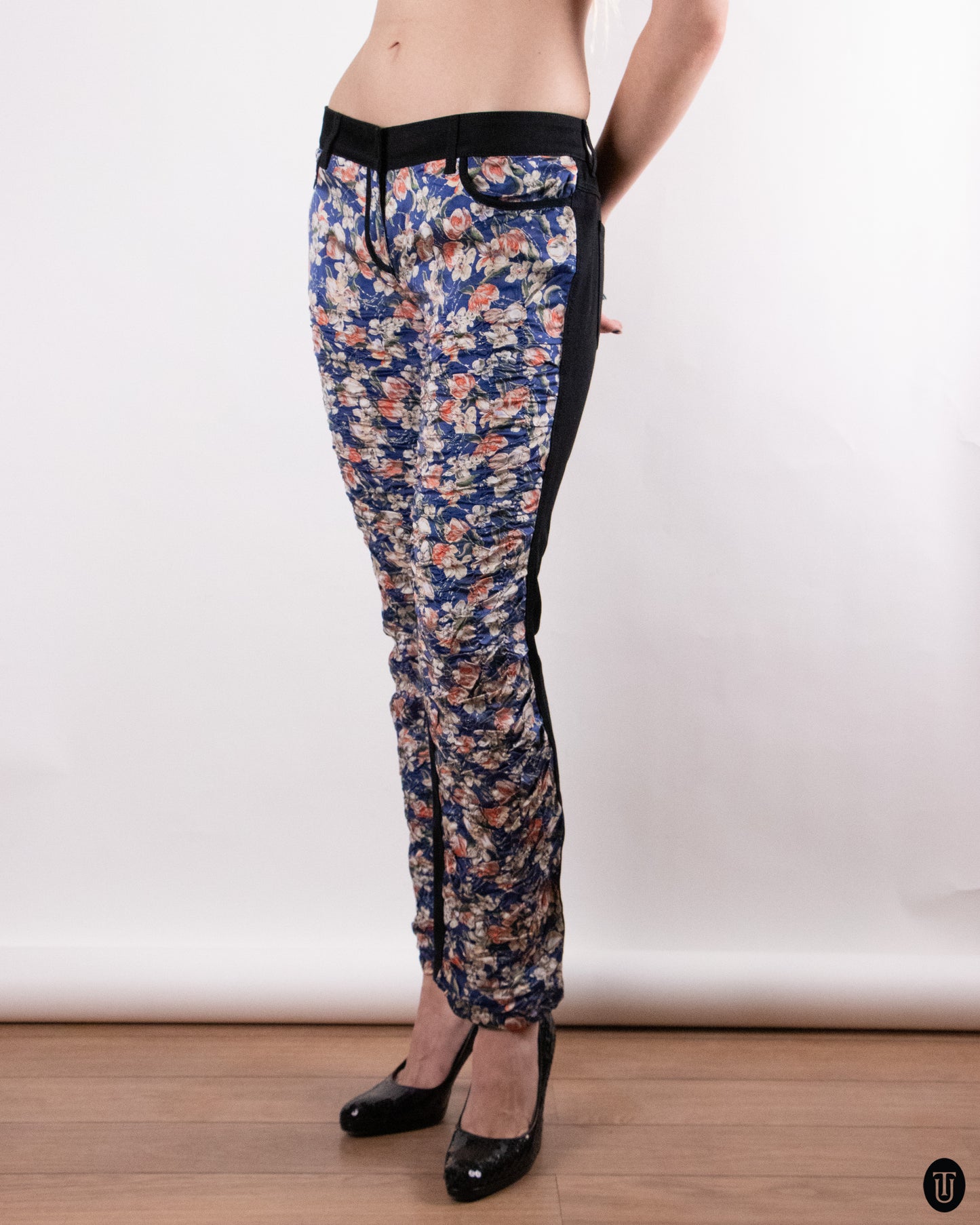 00's Roberto Cavalli Cotton Silk Floral Trousers L