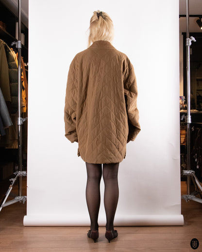 80's Hermés Quilted Camel Coat XL