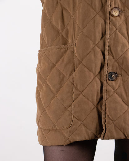 80's Hermés Quilted Camel Coat XL