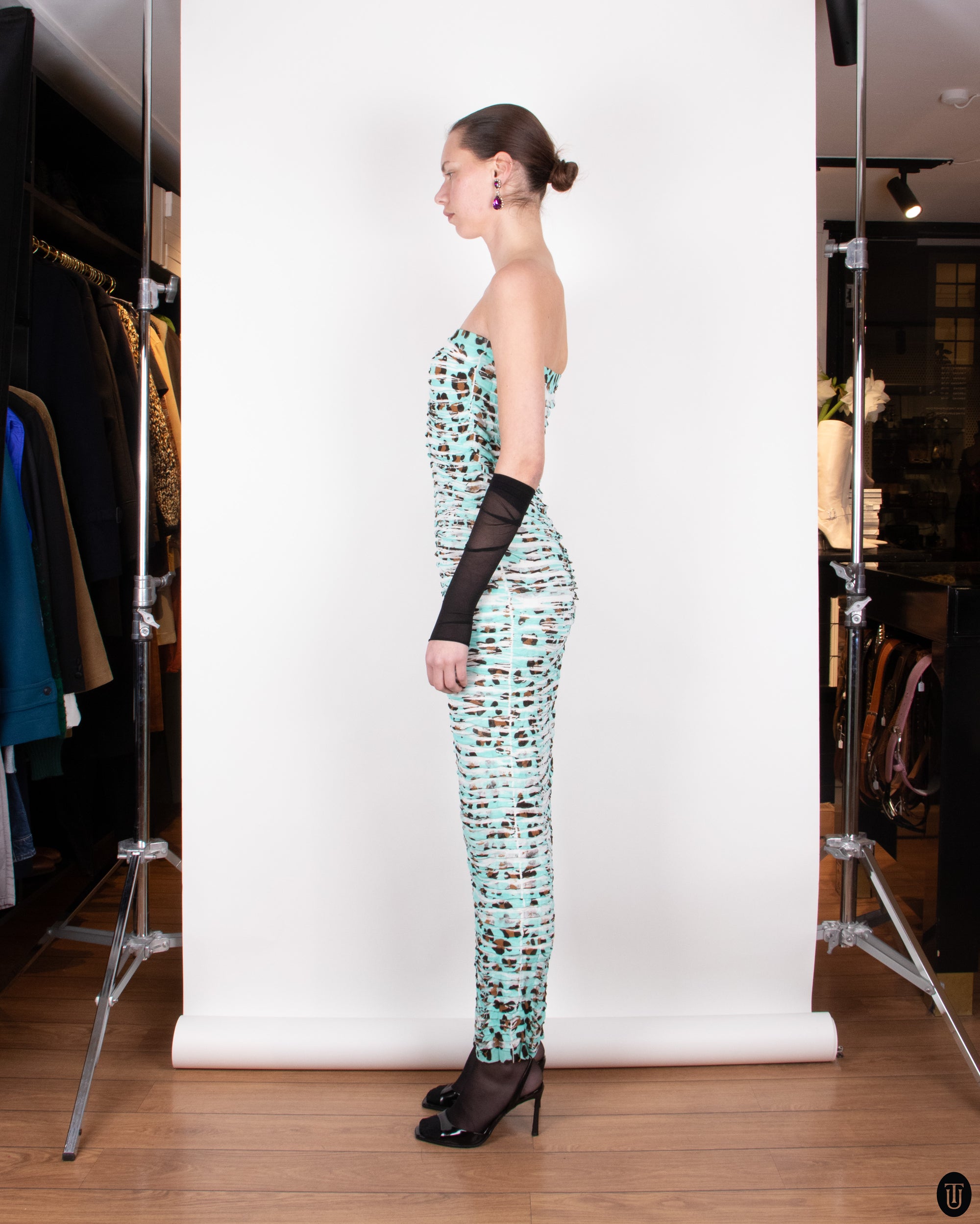 SS11 Blumarine Leopard Print Maxi Pencil Dress M