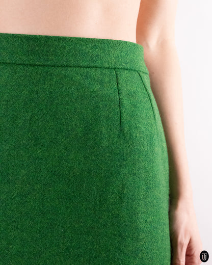 80's Yves Saint Laurent Forest Green Wool Suit L