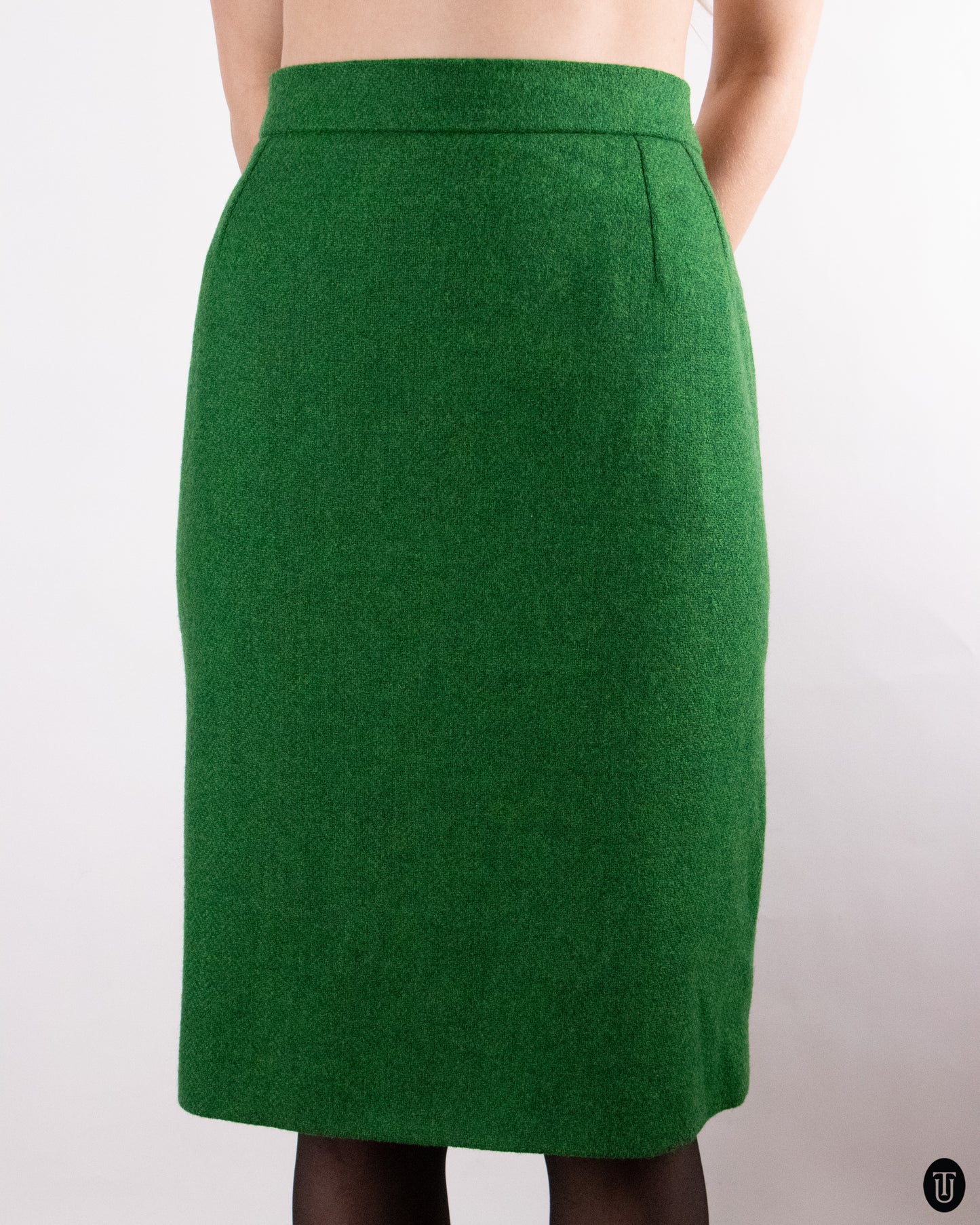 80's Yves Saint Laurent Forest Green Wool Suit L