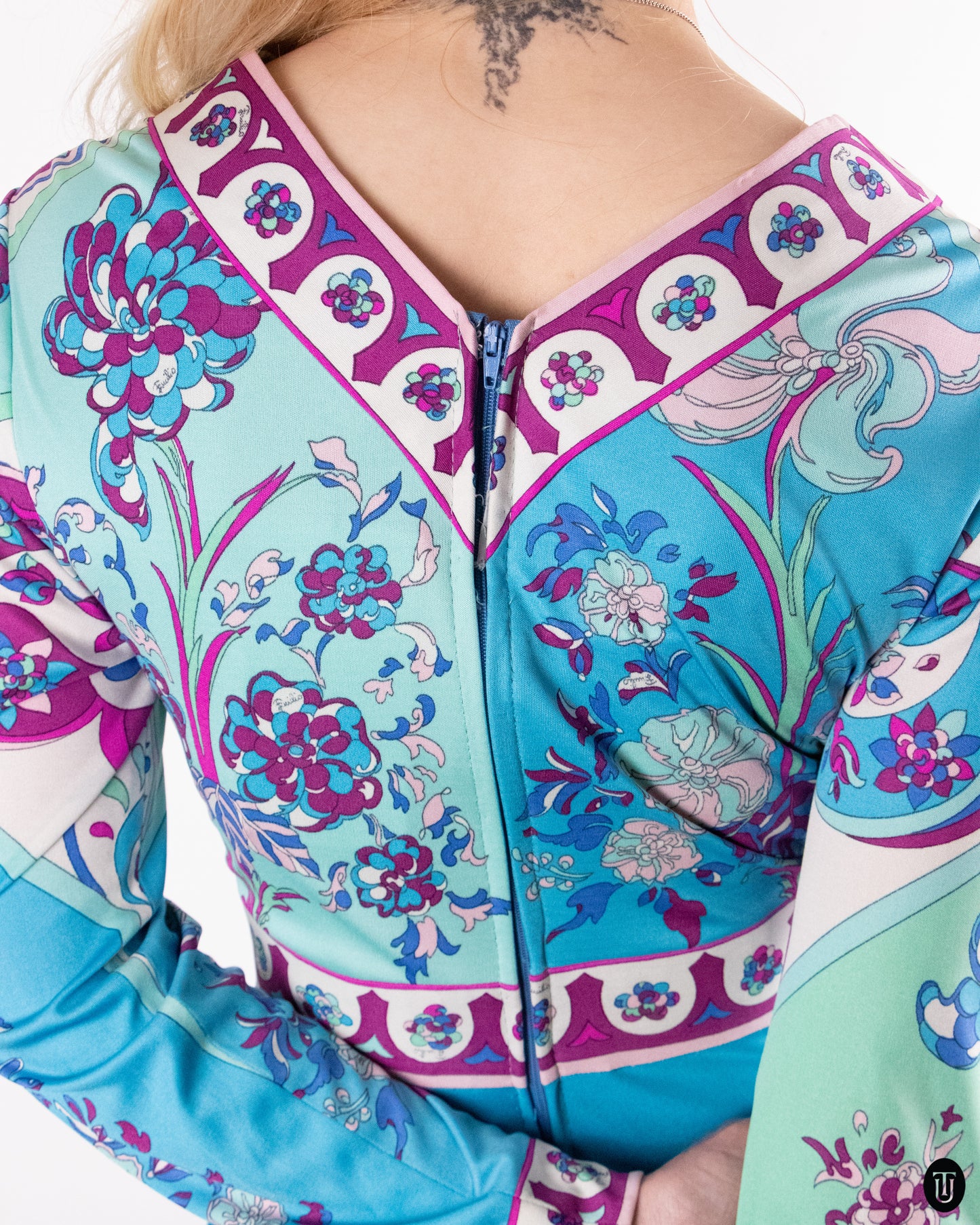 60's Emilio Pucci Printed Silk Jersey Dress M
