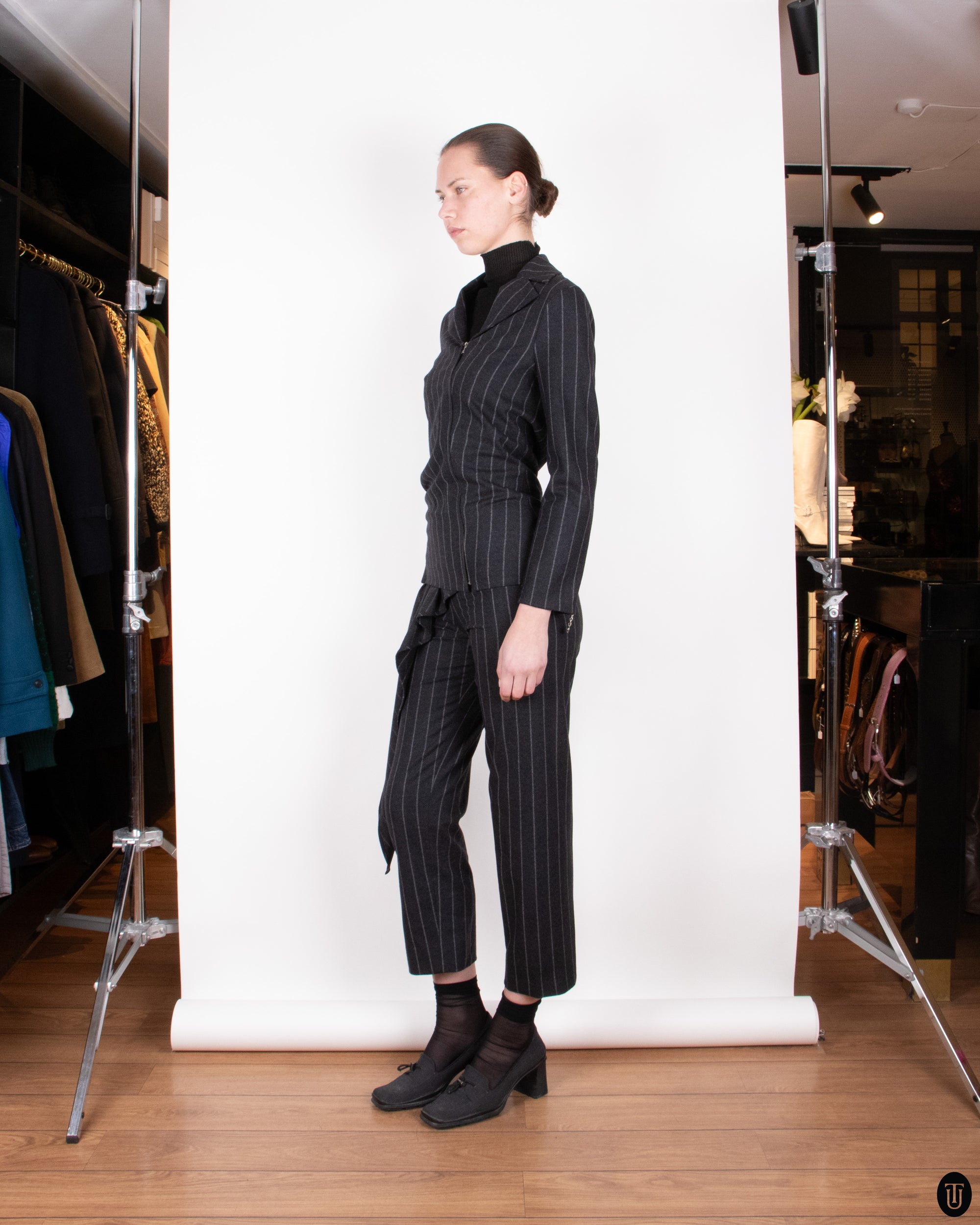 90s Gianfranco Ferre Two-Piece Pinstripe Suit XS