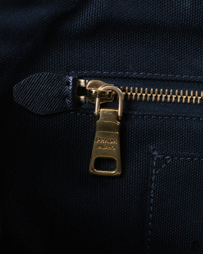 00's Prada Rhinestone Studded Canapa Tote