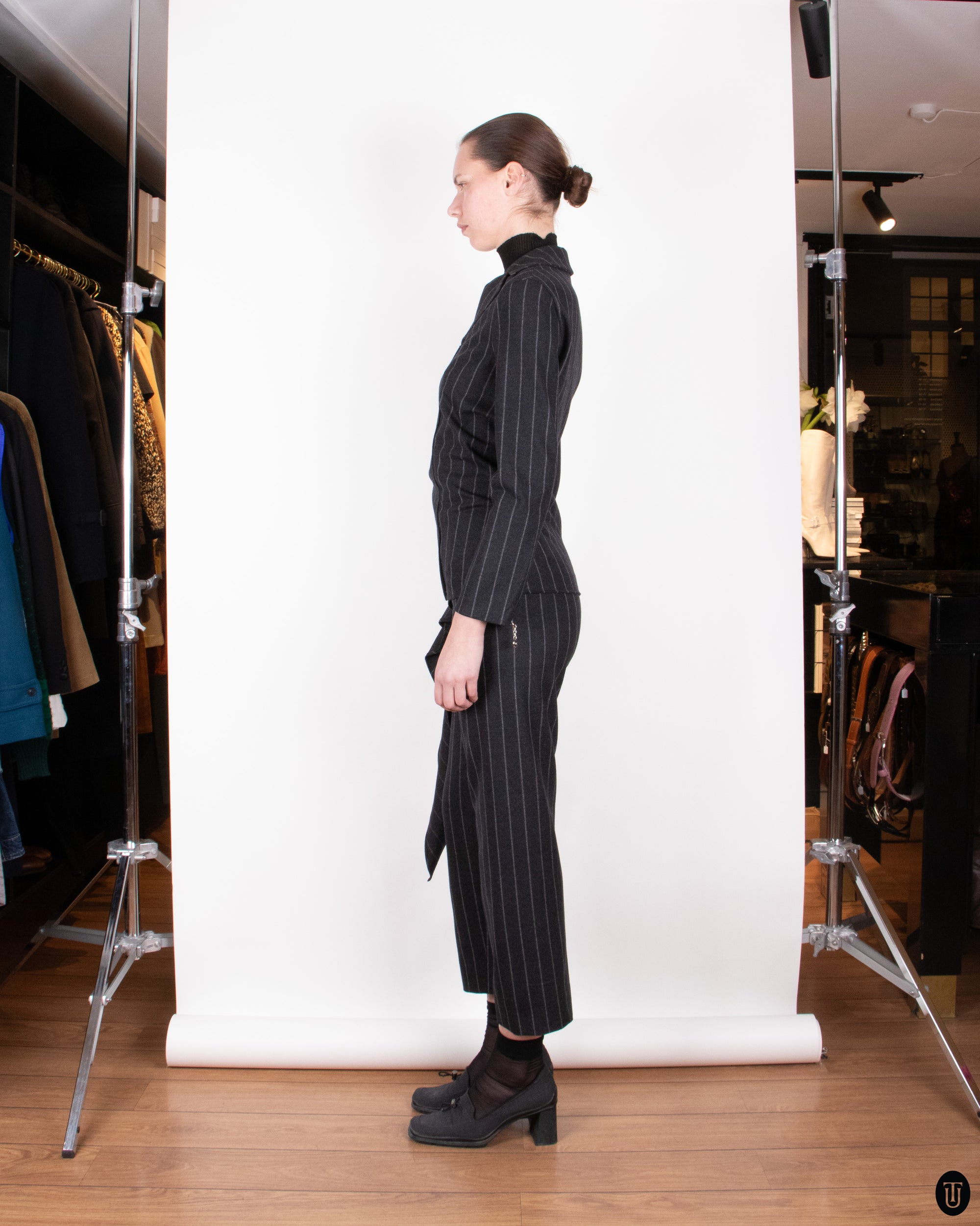 90s Gianfranco Ferre Two-Piece Pinstripe Suit XS