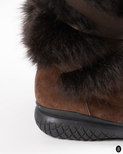 00's Prada Fur Riding Boots 38