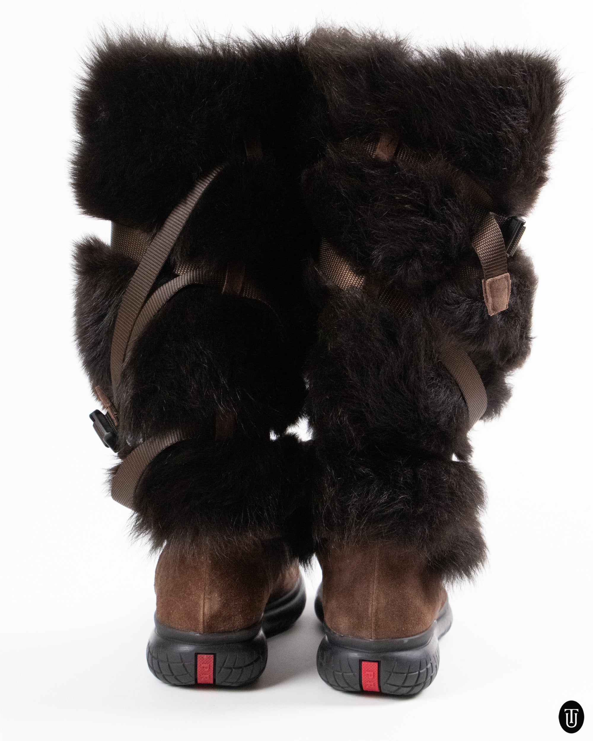 00's Prada Fur Riding Boots 38
