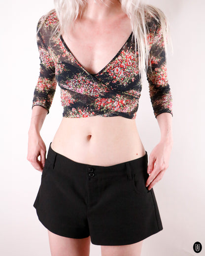 90's Blumarine "BluGirl" Floral Wrap Shirt M