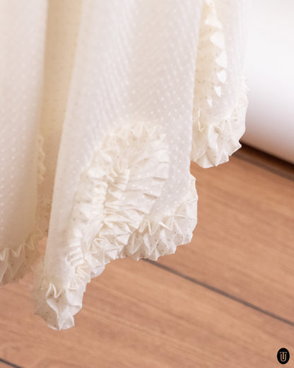 50's Ivory Strapless Tea-Length Gown XS