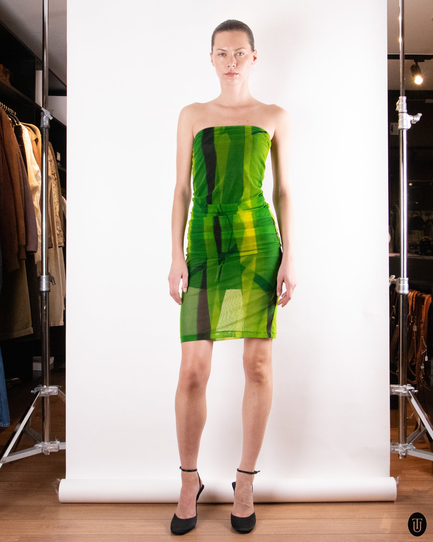 00's Plein Sud Jeans Green Tube Dress M