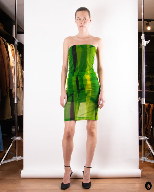 00's Plein Sud Jeans Green Tube Dress M