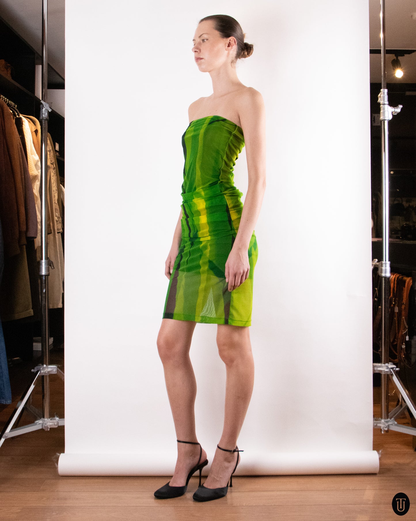 00's Plein Sud Jeans Green Tube Dress M
