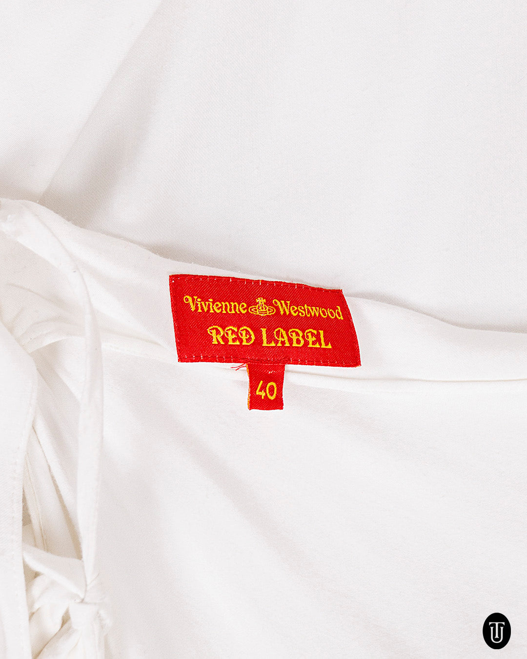 2000s Vivienne Westwood Red Label Draped Cotton White Dress S