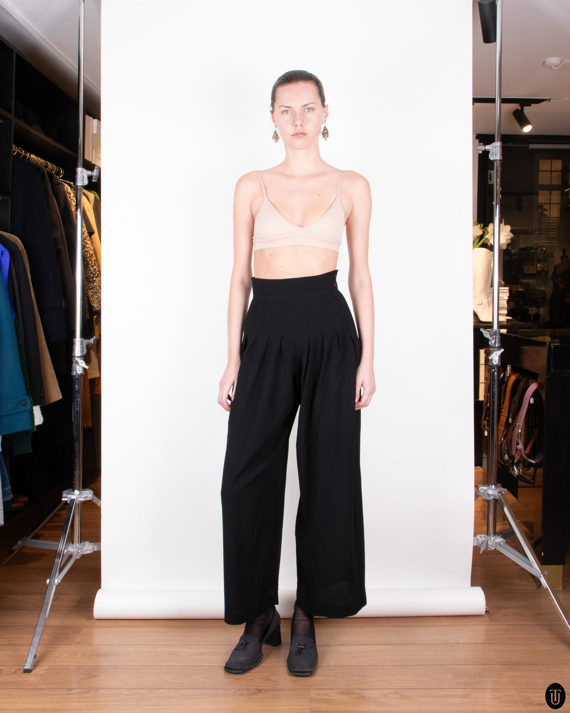 70s Yves Saint Laurent Rive Gauche Crepe Pants S