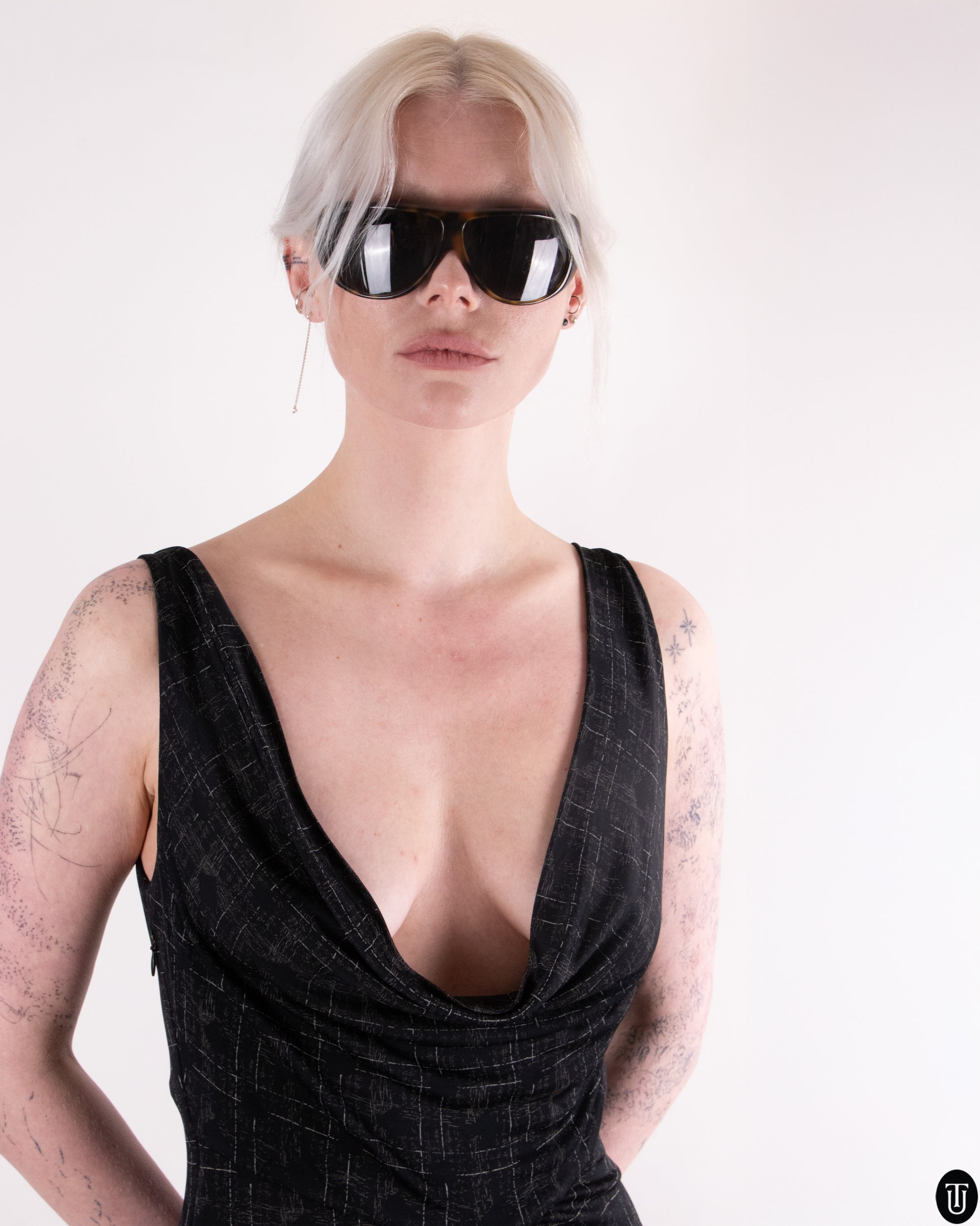 90s Jean Paul Gaultier Slinky Black Dress S