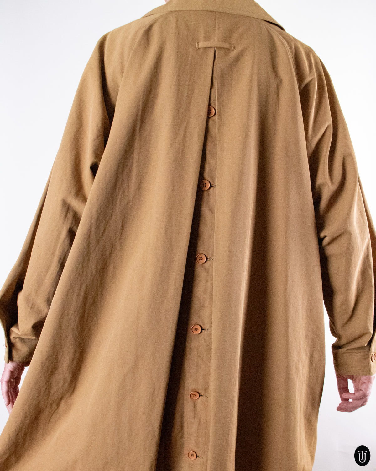 80's Ungaro Beige Button Detailed Trench Coat M