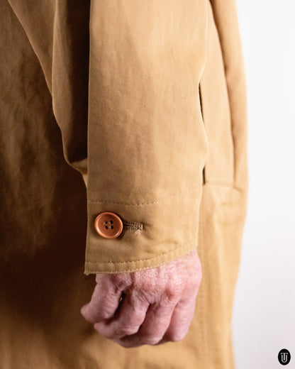 80's Ungaro Beige Button Detailed Trench Coat M