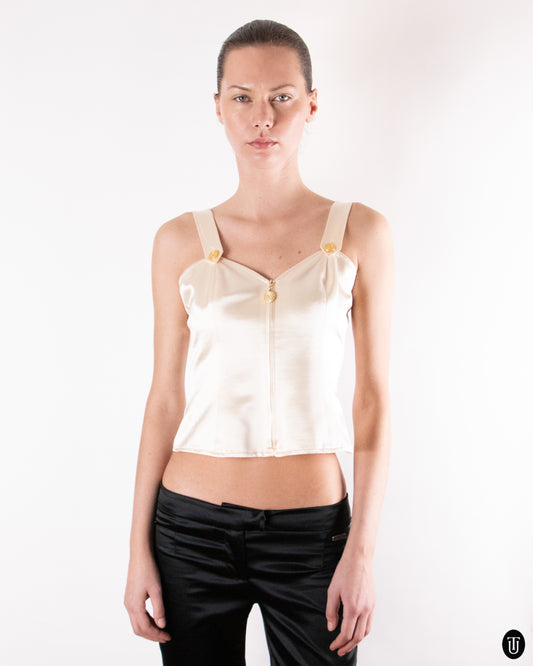 00's Valentino Creamy Wool and Silk Top M