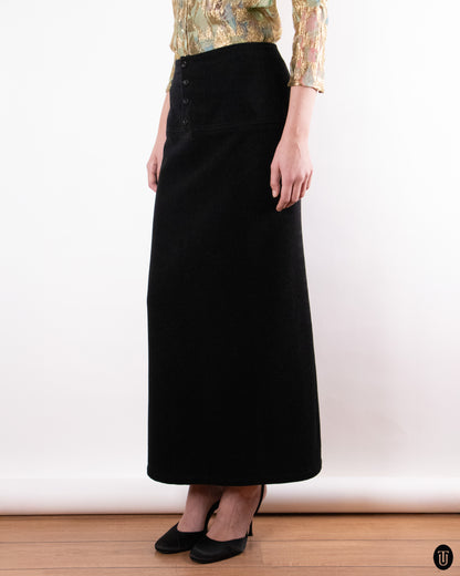 90's Yohji Yamamoto Wool Maxi Pencil Skirt S