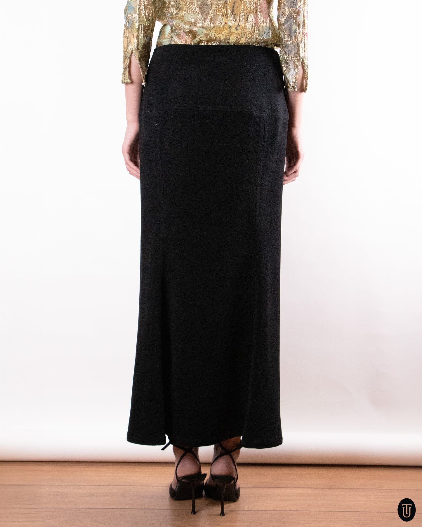 90's Yohji Yamamoto Wool Maxi Pencil Skirt S