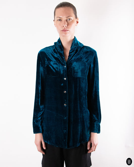 90's Romeo Gigli Petrol Blue Shirt M