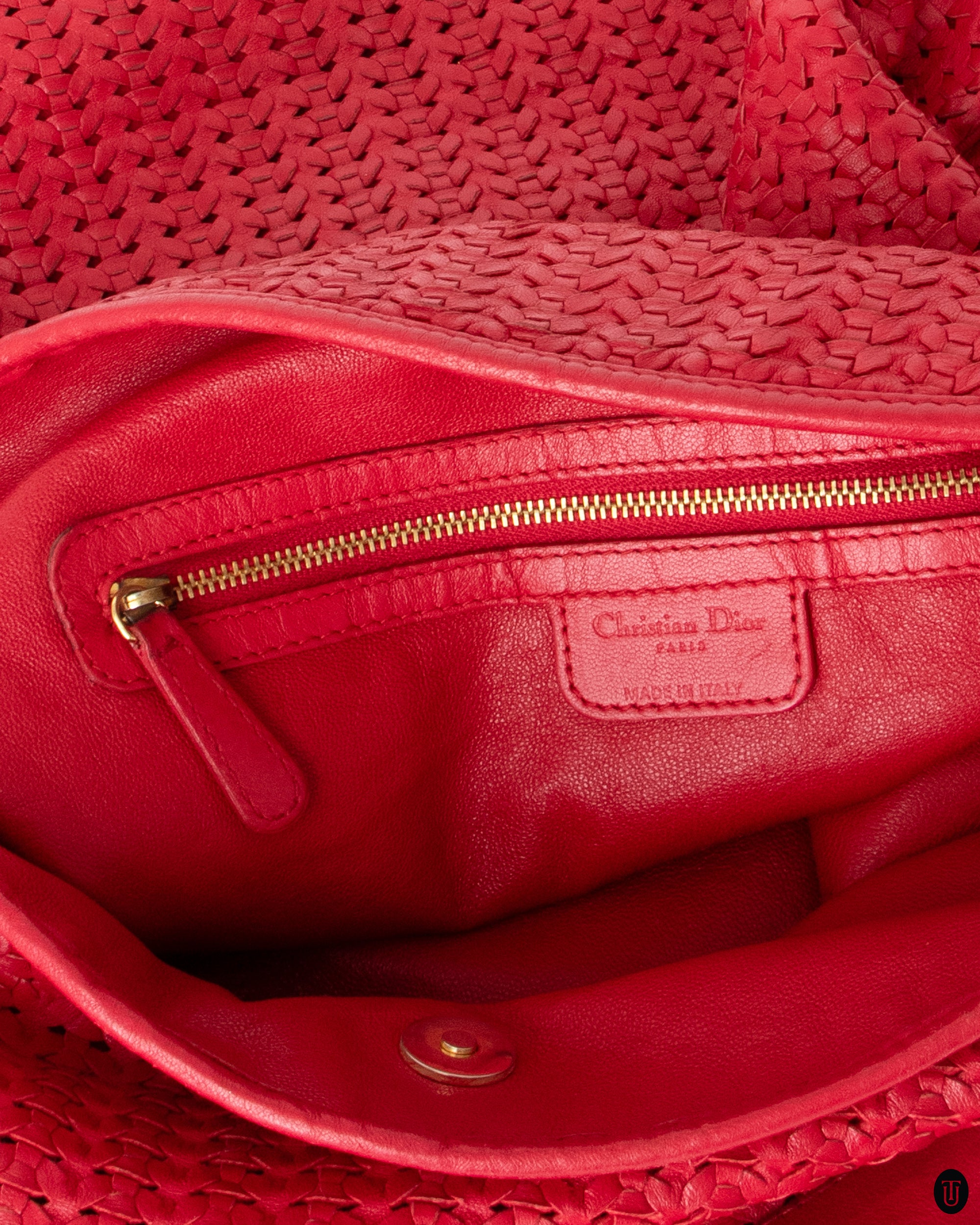 2000s Red Lady Dior Tote Bag