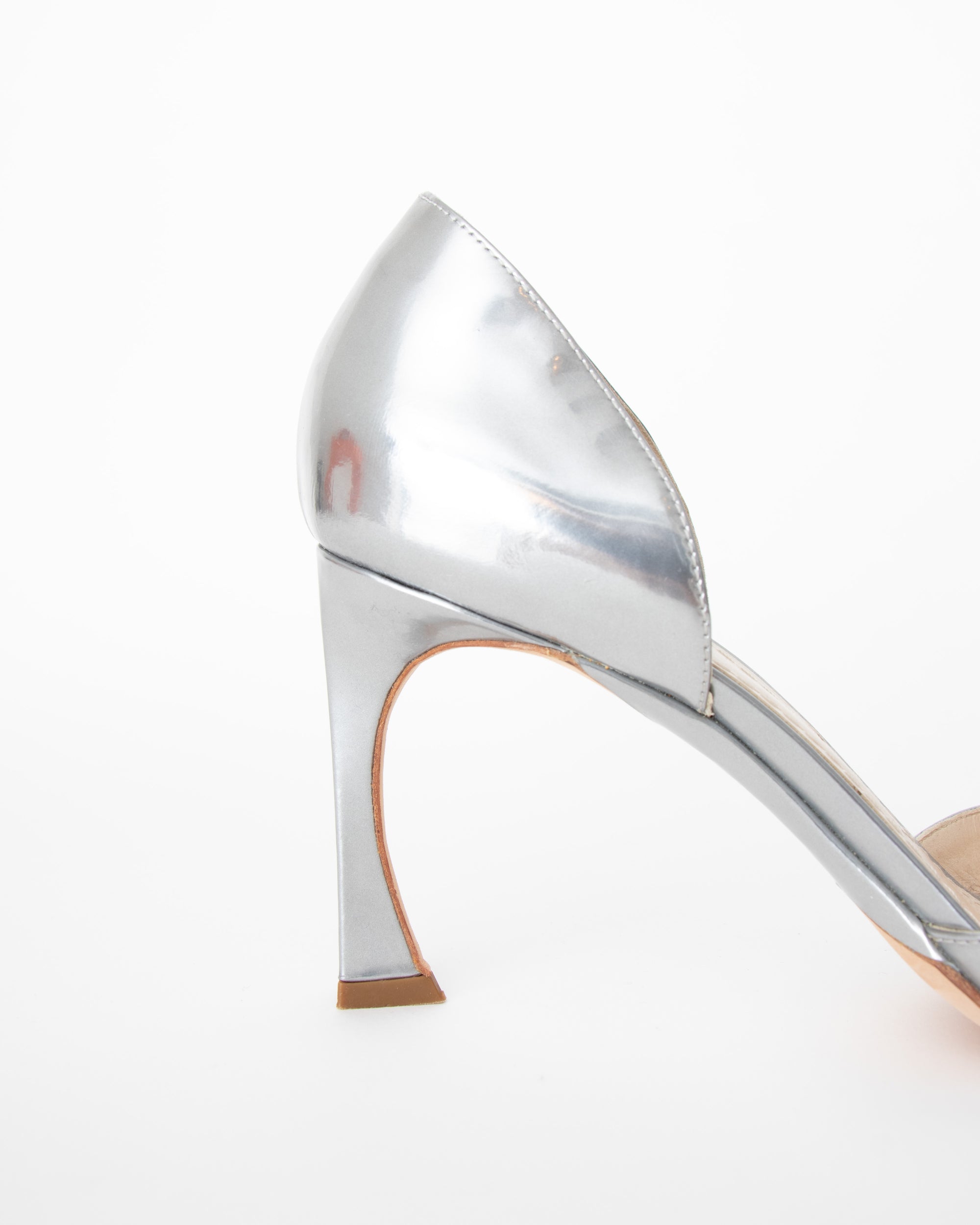 Christian Dior Chrome Pointy Heels 38