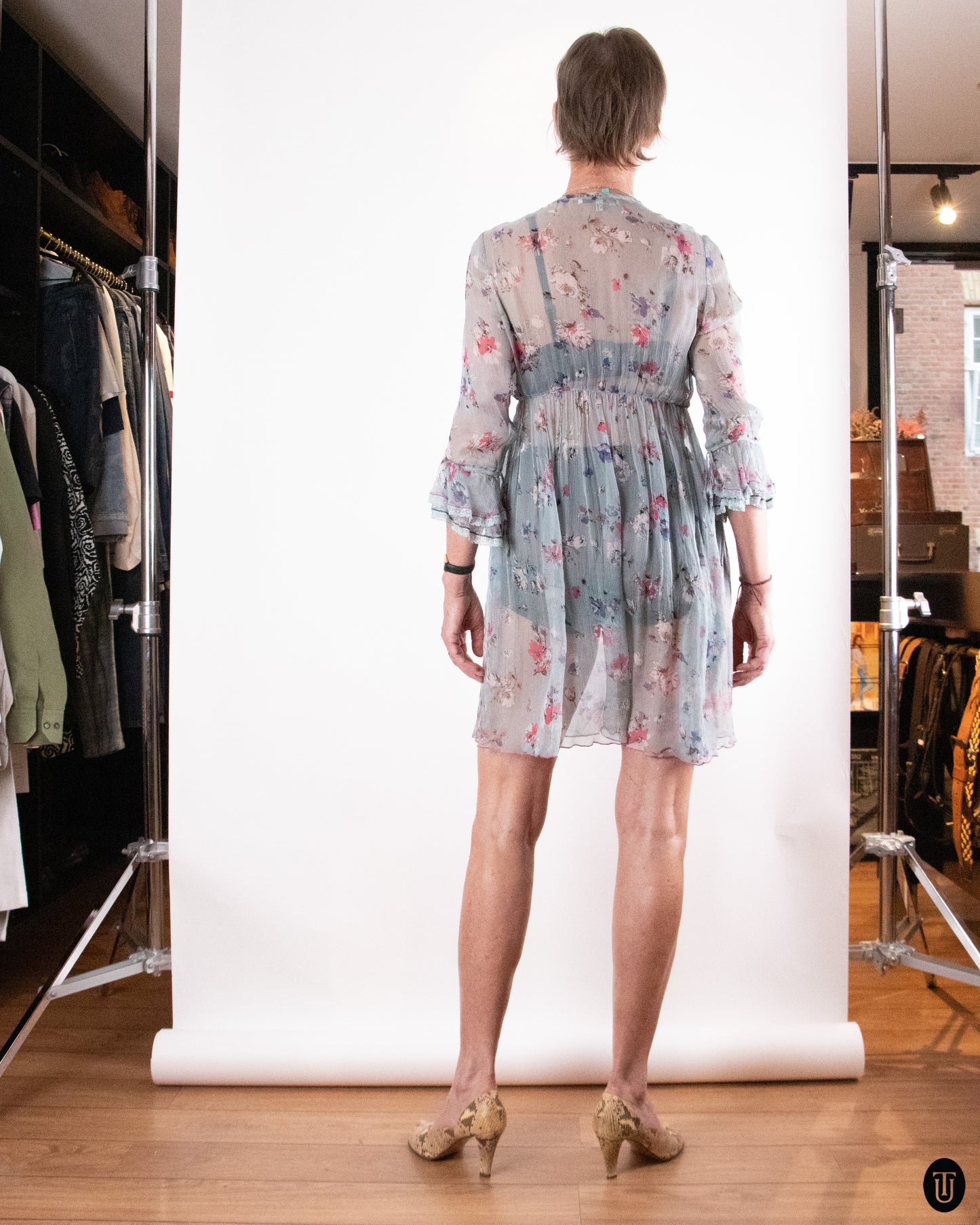 00's Mariella Rosatti Bohemian Mini Dress M